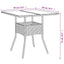 havebord med glastop 80x80x75 cm polyrattan beige
