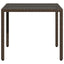 havebord med glastop 90x90x75 cm polyrattan brun