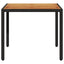 havebord med akacietop 90x90x75 cm polyrattan sort