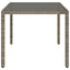 havebord med glastop 150x90x75 cm polyrattan grå