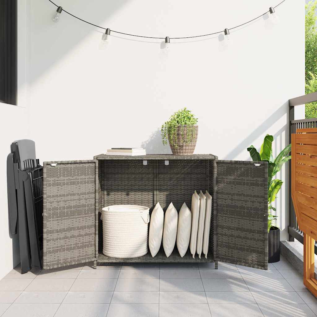 opbevaringsskab til haven 83x45x76 cm polyrattan grå
