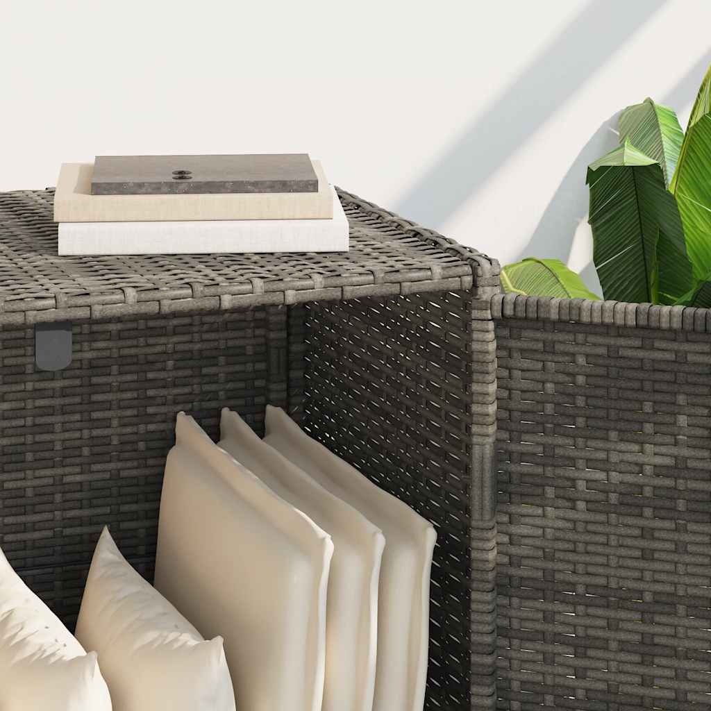 opbevaringsskab til haven 83x45x76 cm polyrattan grå