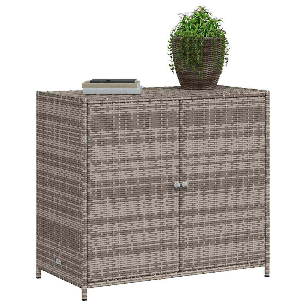 opbevaringsskab til haven 83x45x76 cm polyrattan grå
