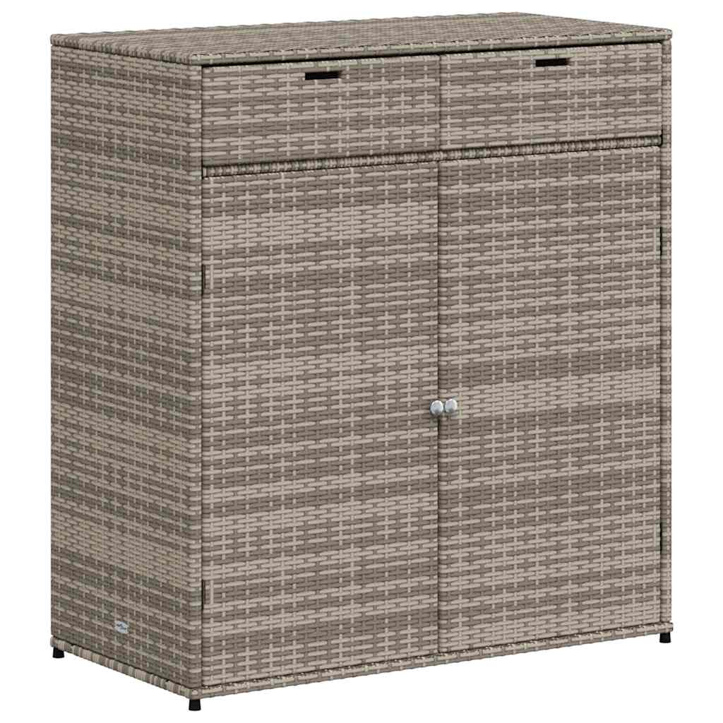 opbevaringsskab til haven 105x55x113 cm polyrattan grå