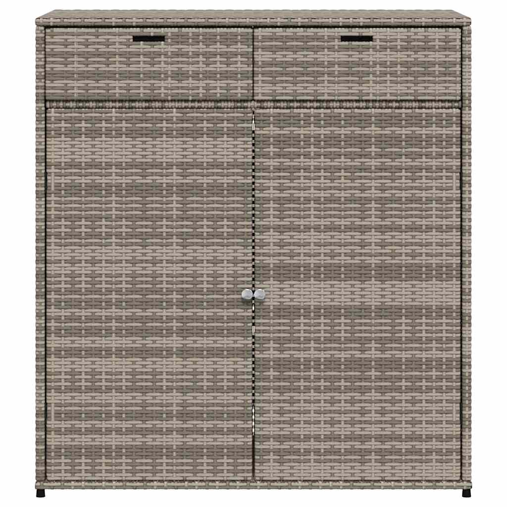 opbevaringsskab til haven 105x55x113 cm polyrattan grå
