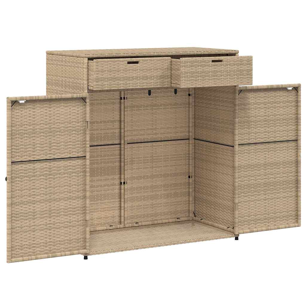 opbevaringsskab til haven 105x55x113 cm polyrattan grå