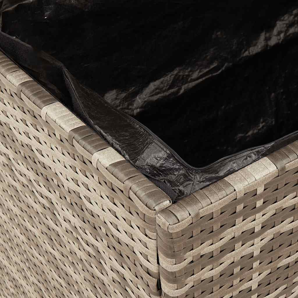 opbevaringsboks til haven 110x50x54 cm polyrattan akacietræ grå
