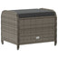 haveskammel med hynde 58x46x46 cm polyrattan grå