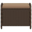 haveskammel med hynde 58x46x46 cm polyrattan brun