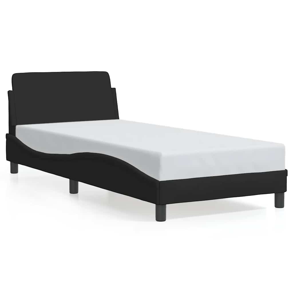 sengeramme med sengegavl Dover Sort 80x200 cm Stof
