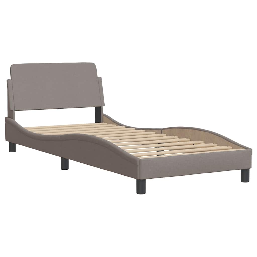 sengeramme med sengegavl Dover Taupe 80x200 cm Stof