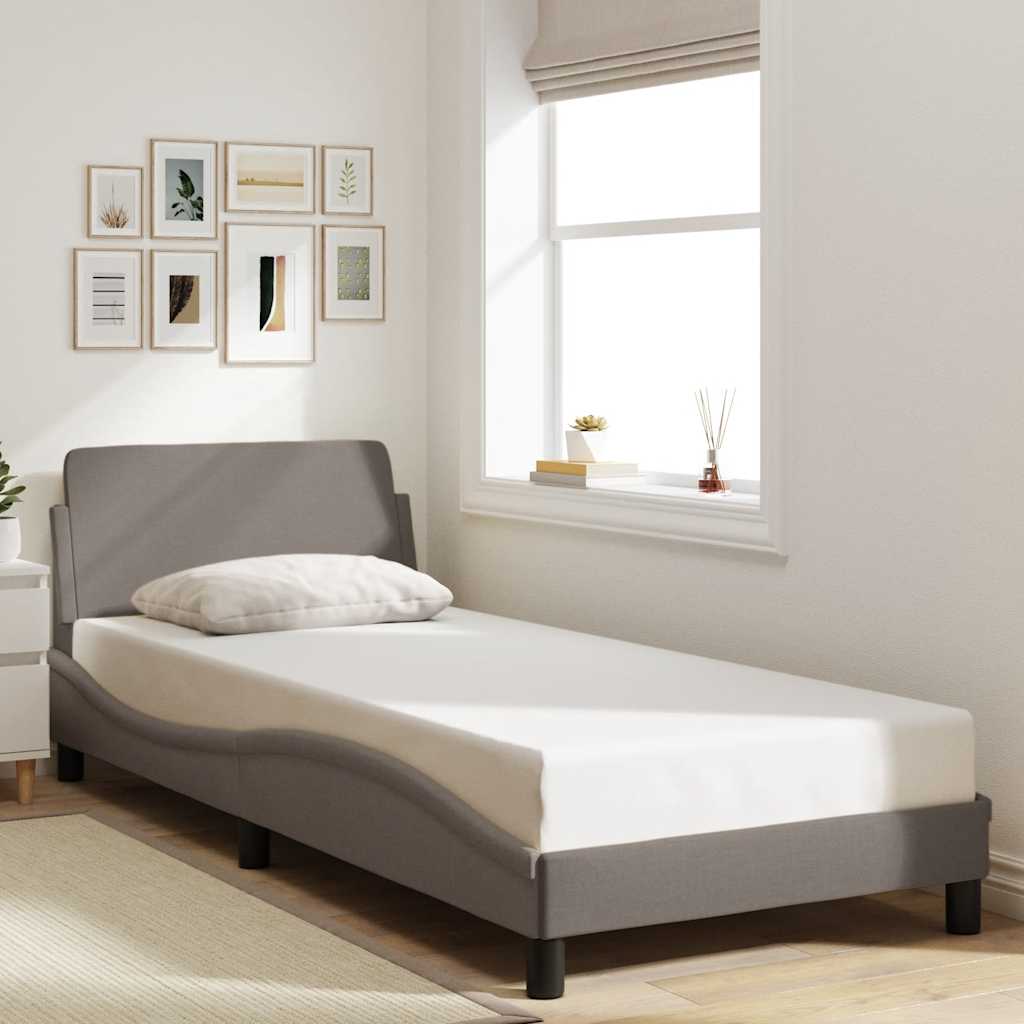 sengeramme med sengegavl Dover Taupe 80x200 cm Stof