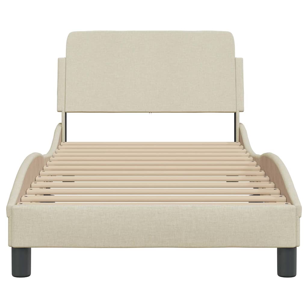 sengeramme med sengegavl Dover Creme 80x200 cm Stof