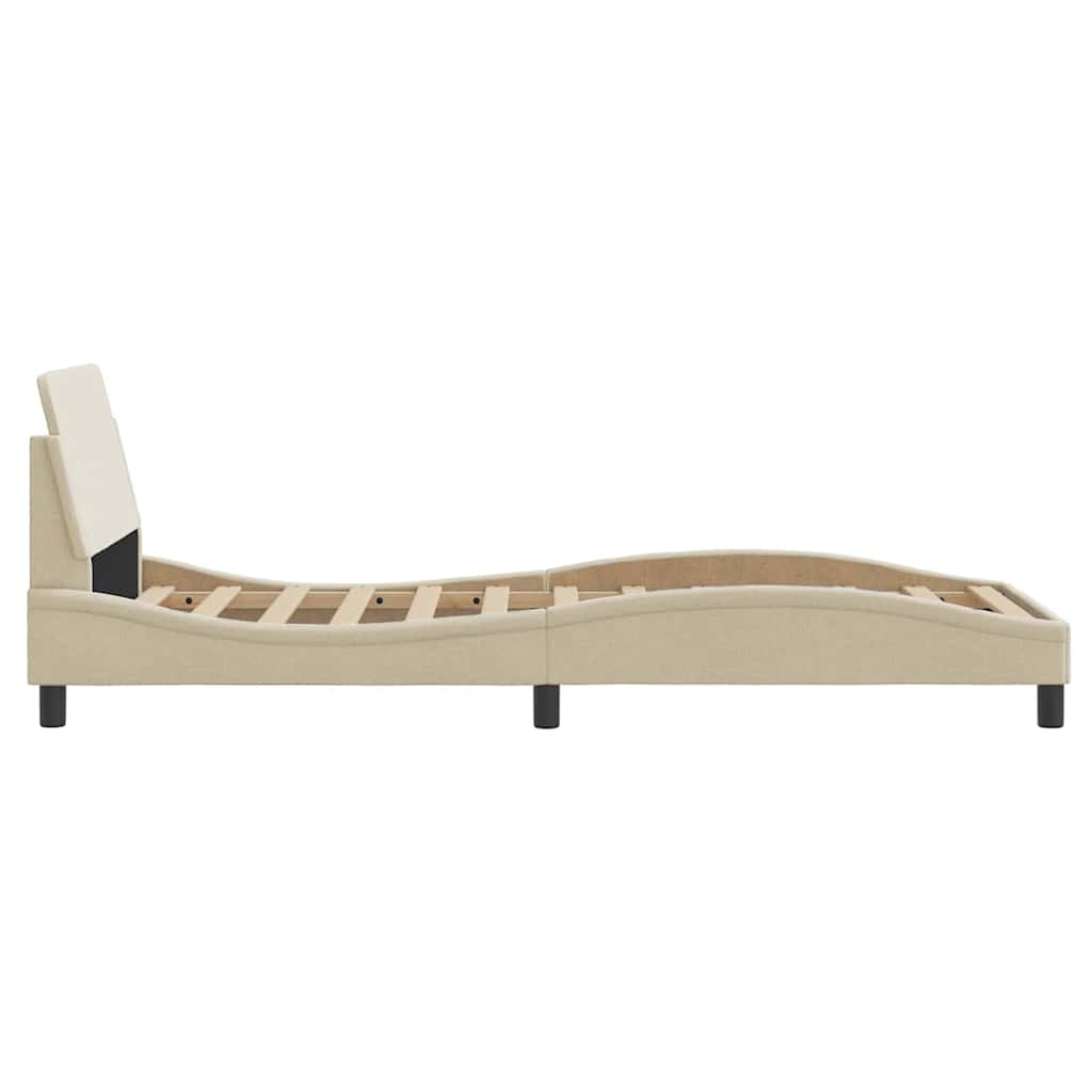 sengeramme med sengegavl Dover Creme 80x200 cm Stof