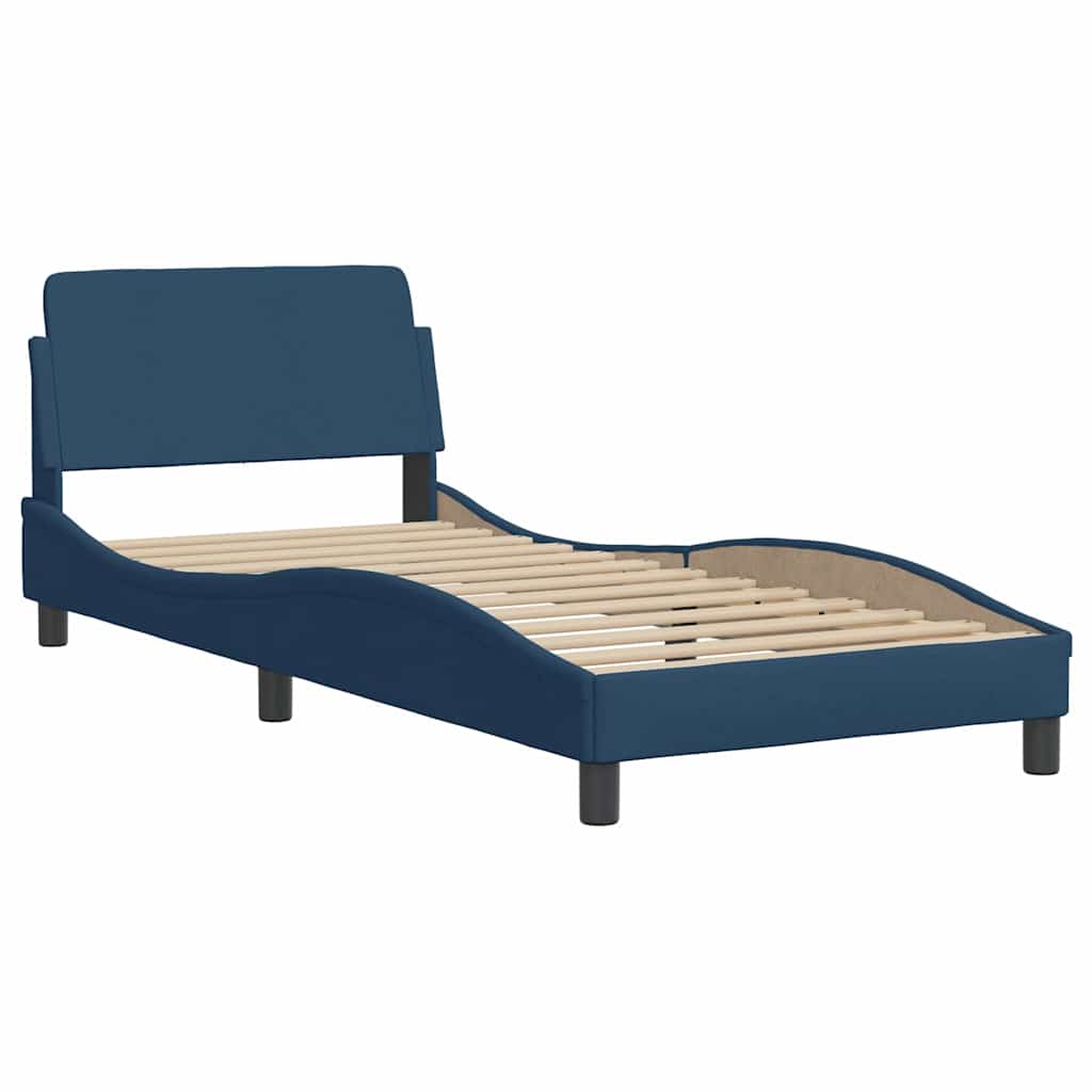 sengeramme med sengegavl Dover Blå 80x200 cm Stof