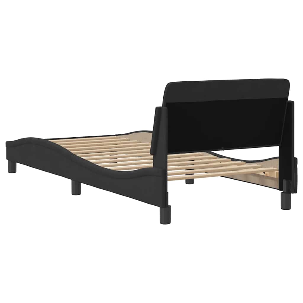 sengeramme med sengegavl Dover Sort 80x200 cm Fløjl