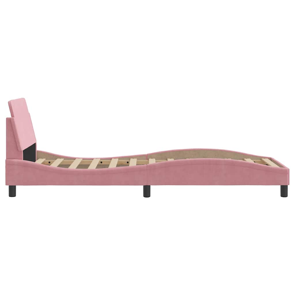 sengeramme med sengegavl Dover Pink 80x200 cm Fløjl