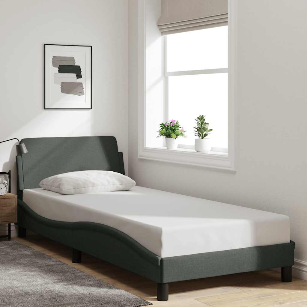 sengeramme Dover Mørkegrå 90x190 cm Stof