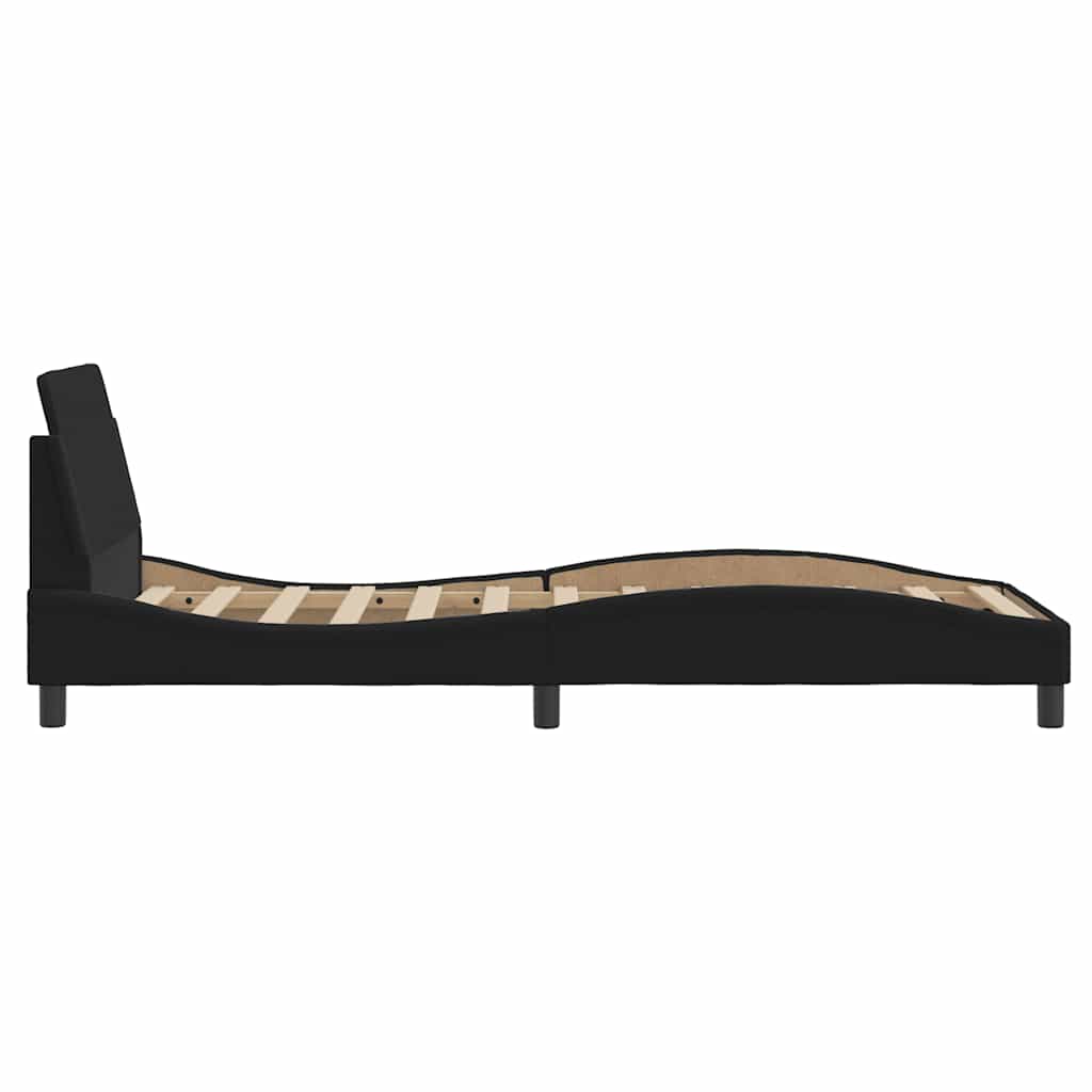 sengeramme med sengegavl Dover Sort 90x190 cm Stof