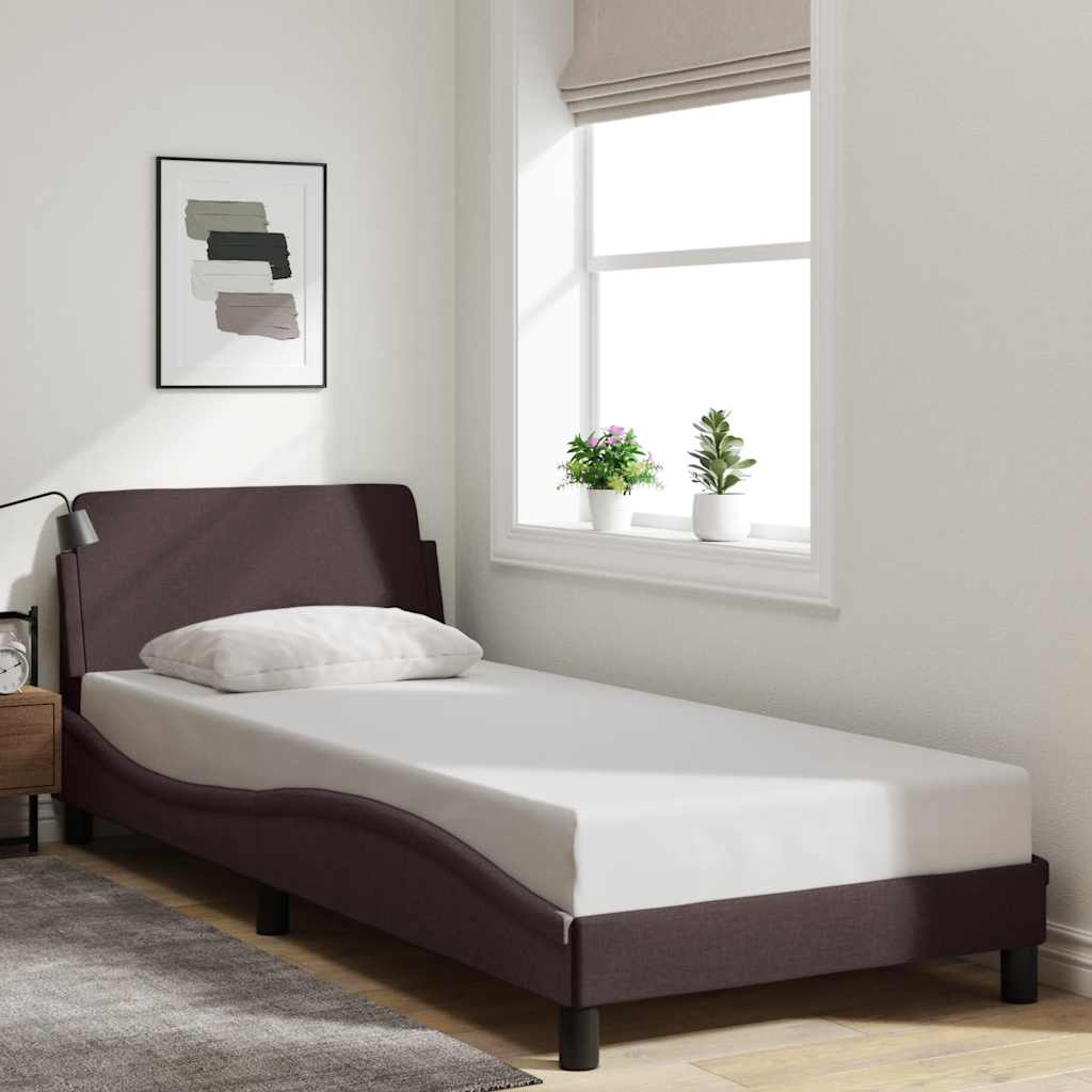 sengeramme Dover Mørkebrun 90x190 cm Stof