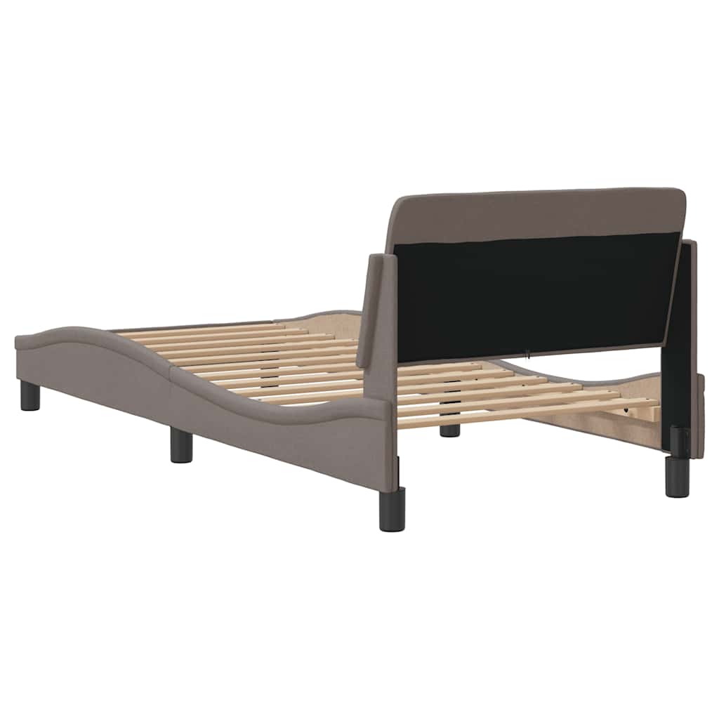 sengeramme med sengegavl Dover Taupe 90x190 cm Stof
