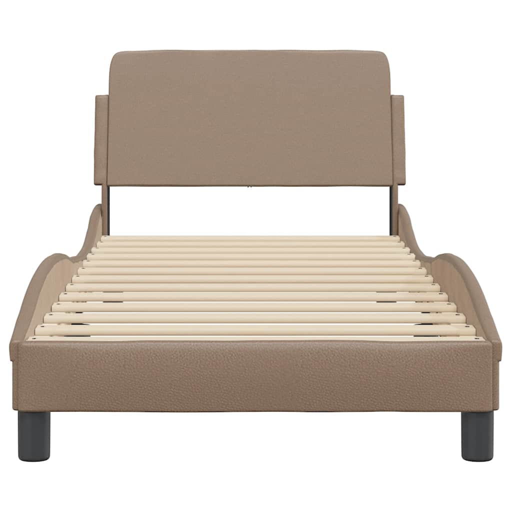 sengeramme Dover 90x190 cm kunstlæder cappuccinofarvet