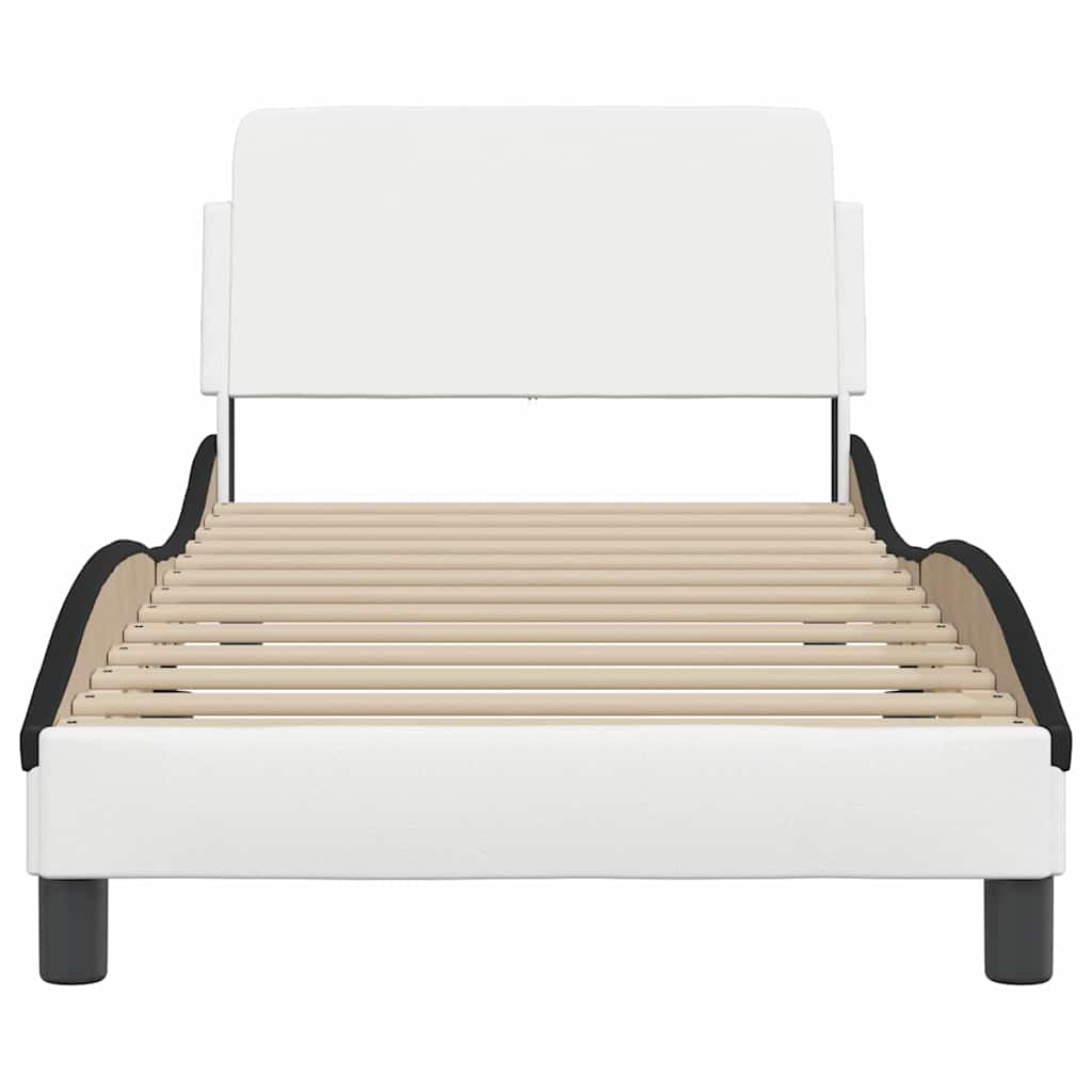 sengeramme Dover 90x190 cm kunstlæder sort og hvid