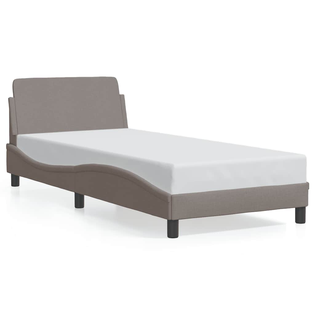 sengeramme med sengegavl Dover Taupe 90x200 cm Stof