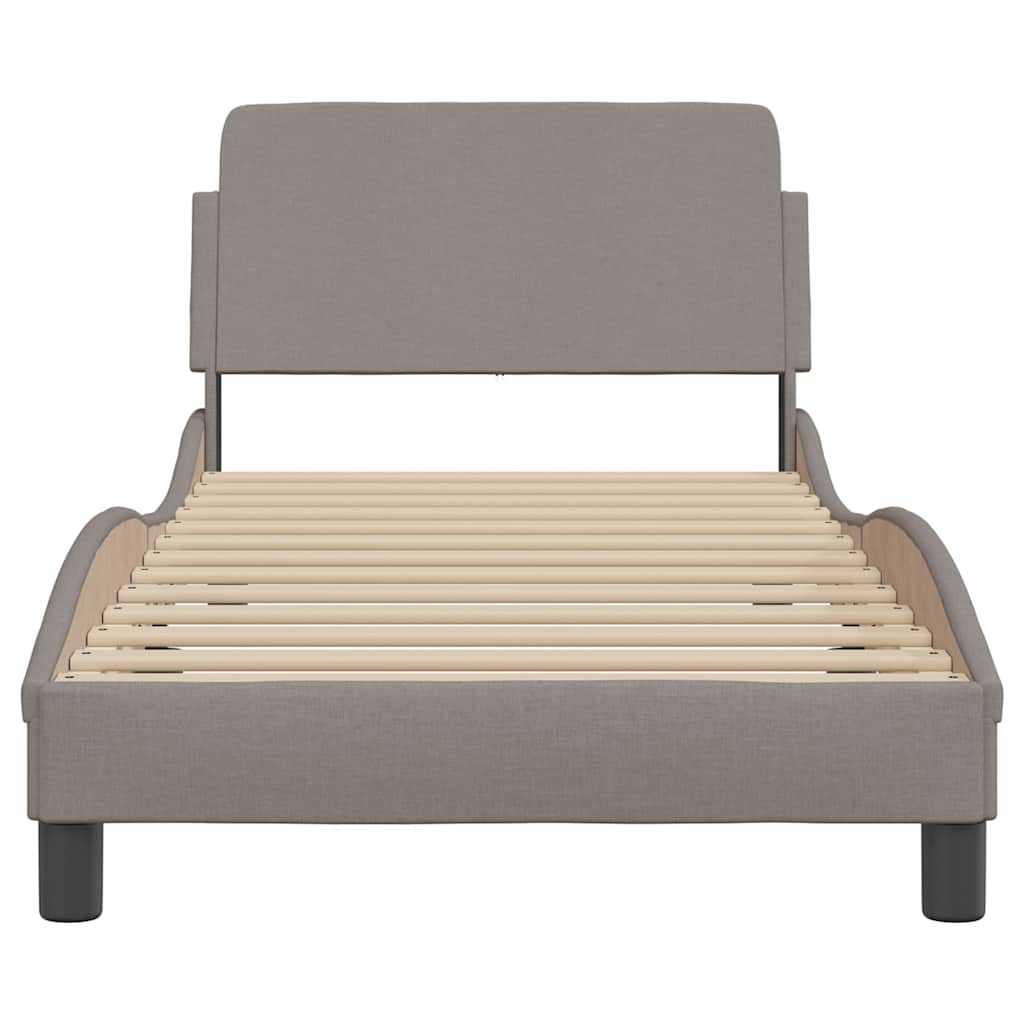 sengeramme med sengegavl Dover Taupe 90x200 cm Stof