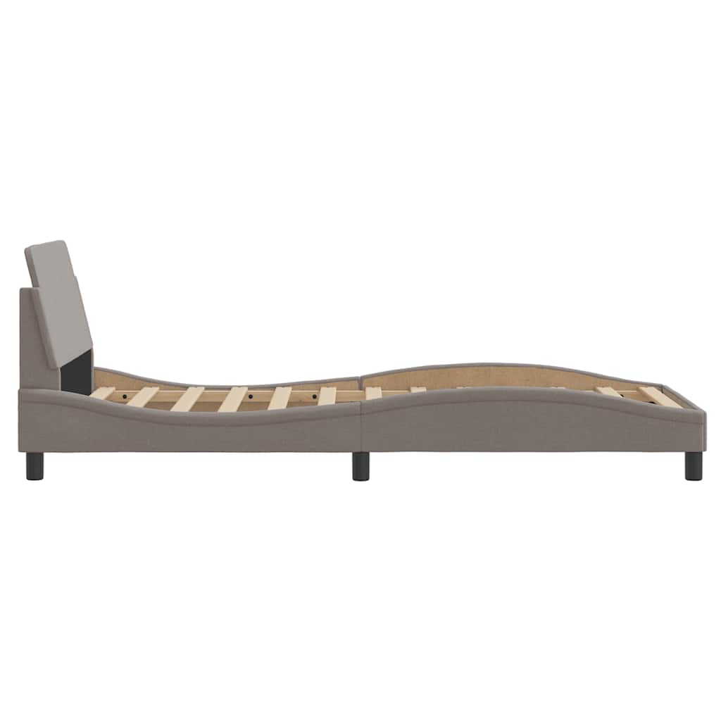 sengeramme med sengegavl Dover Taupe 90x200 cm Stof