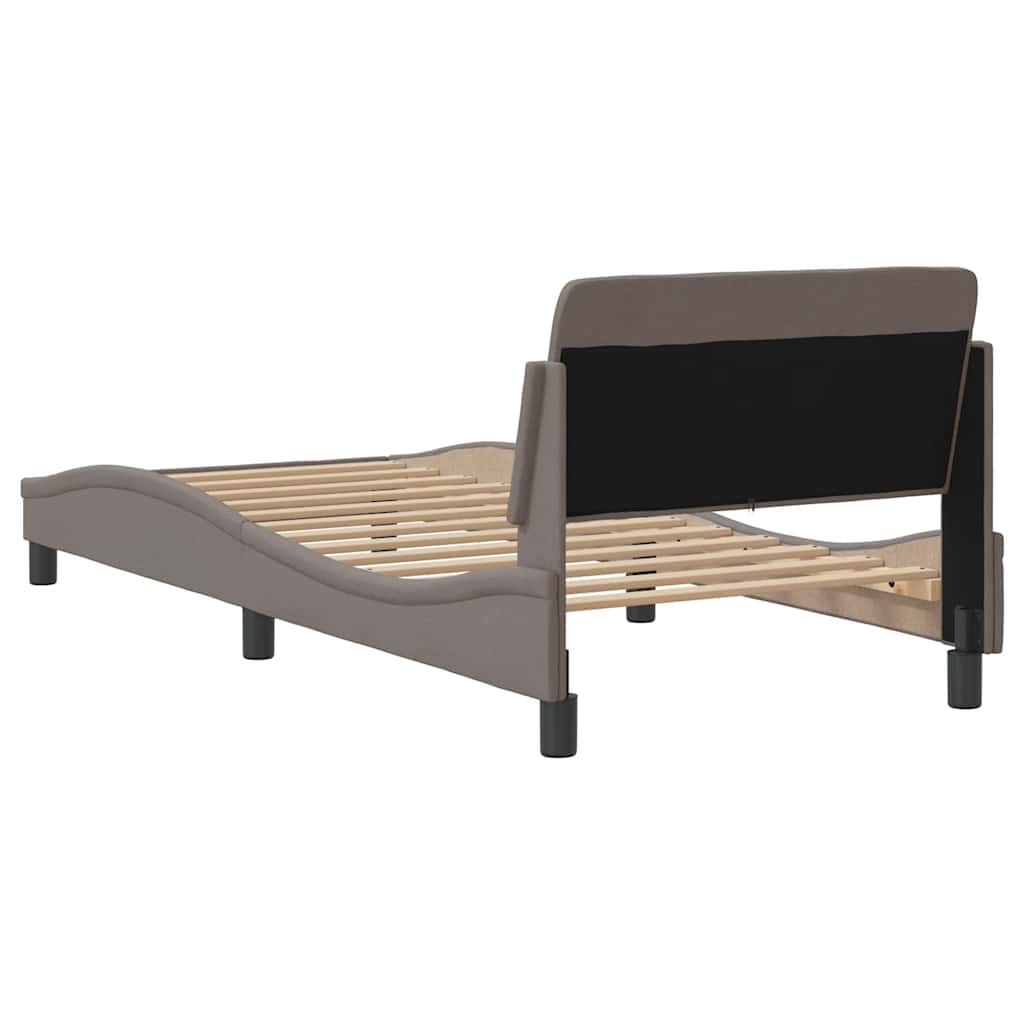 sengeramme med sengegavl Dover Taupe 90x200 cm Stof