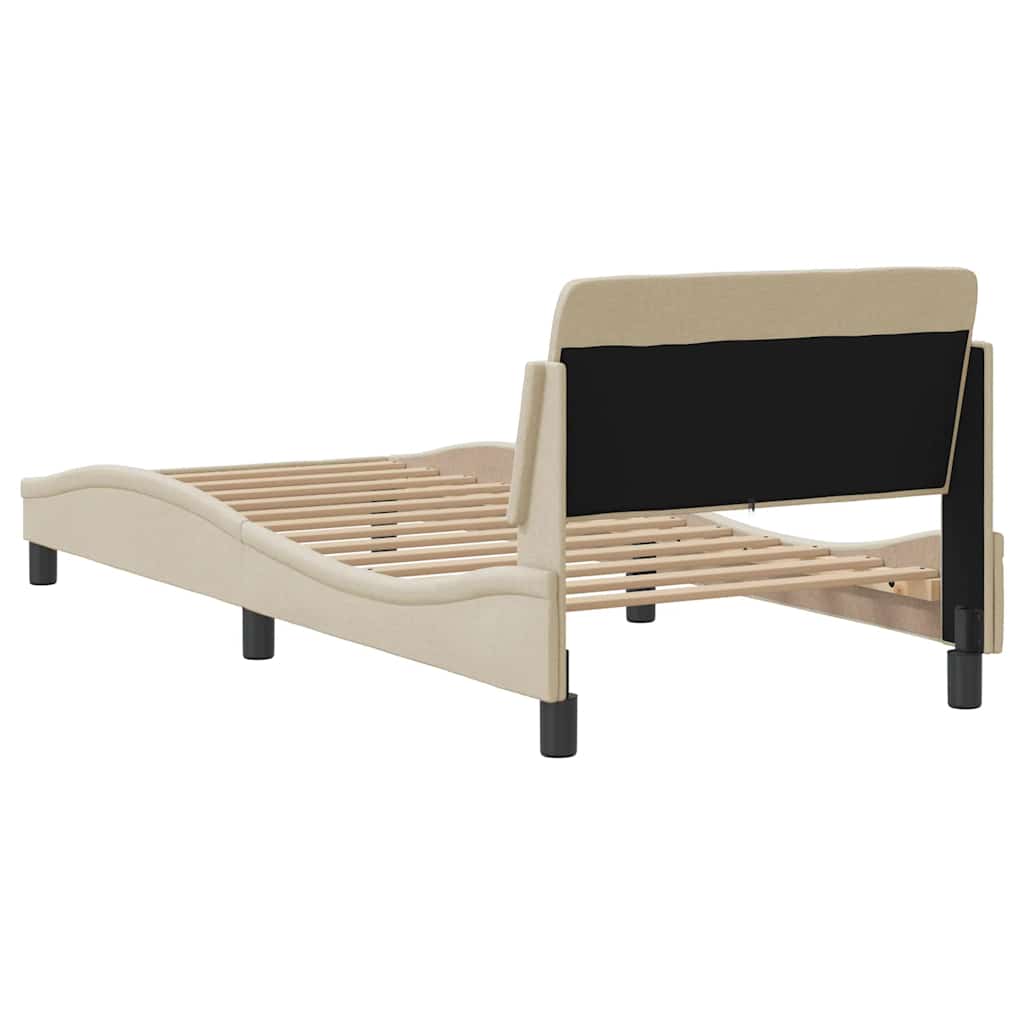 sengeramme med sengegavl Dover Creme 90x200 cm Stof