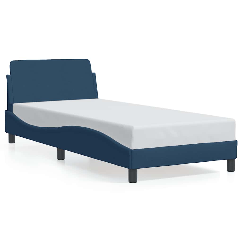 sengeramme med sengegavl Dover Blå 90x200 cm Stof