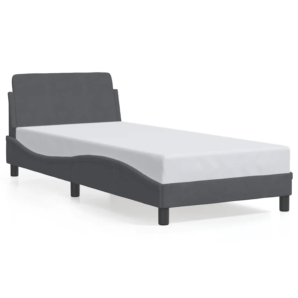 sengeramme Dover Mørkegrå 90x200 cm Fløjl