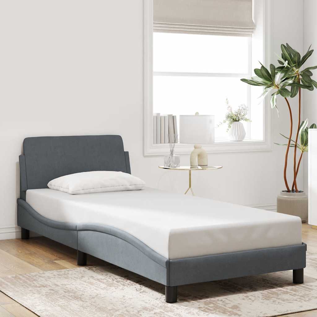 sengeramme Dover Mørkegrå 90x200 cm Fløjl