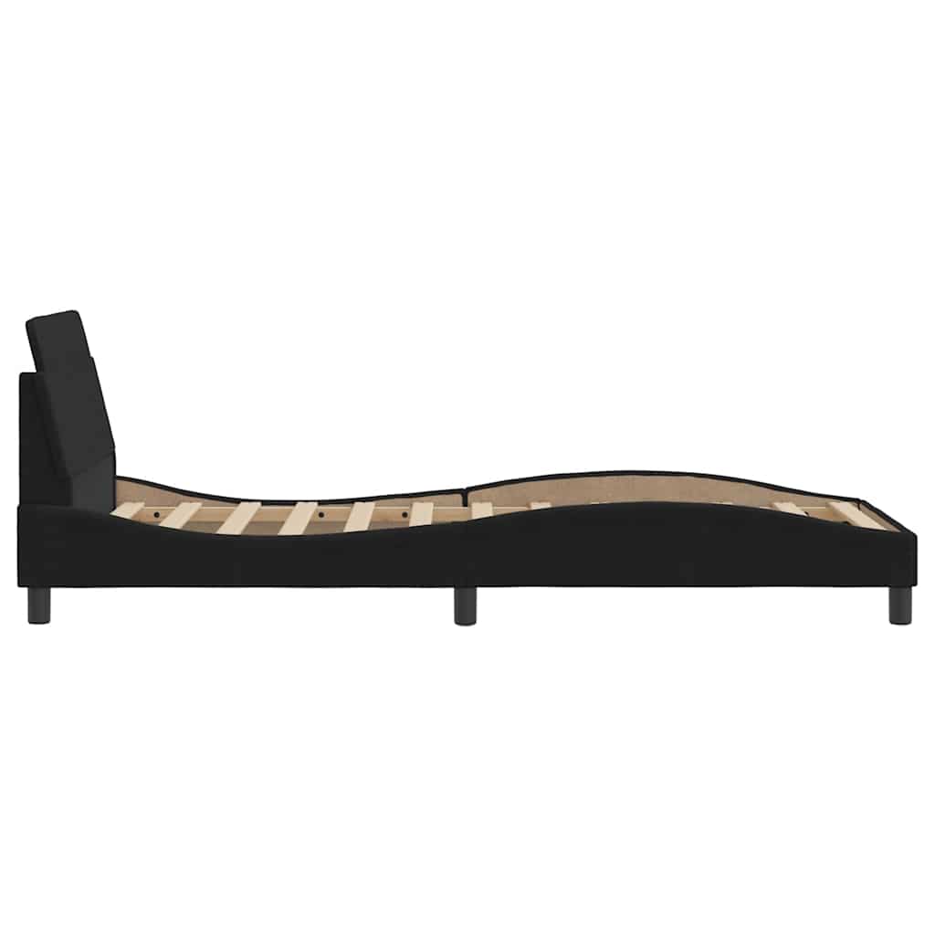 sengeramme med sengegavl Dover Sort 90x200 cm Fløjl