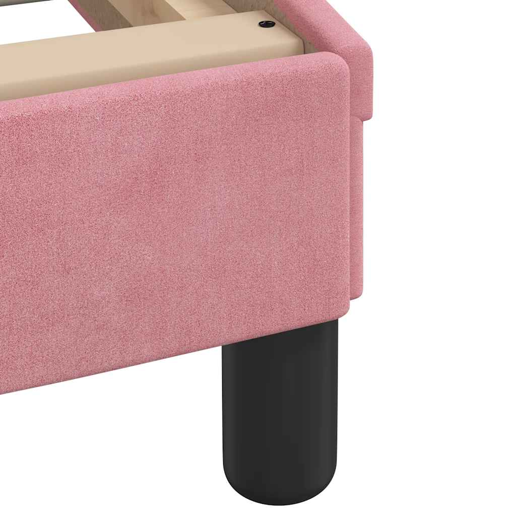 sengeramme med sengegavl Dover Pink 90x200 cm Fløjl