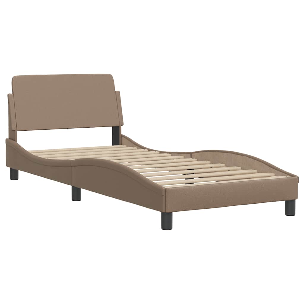 sengeramme Dover 90x200 cm kunstlæder cappuccinofarvet