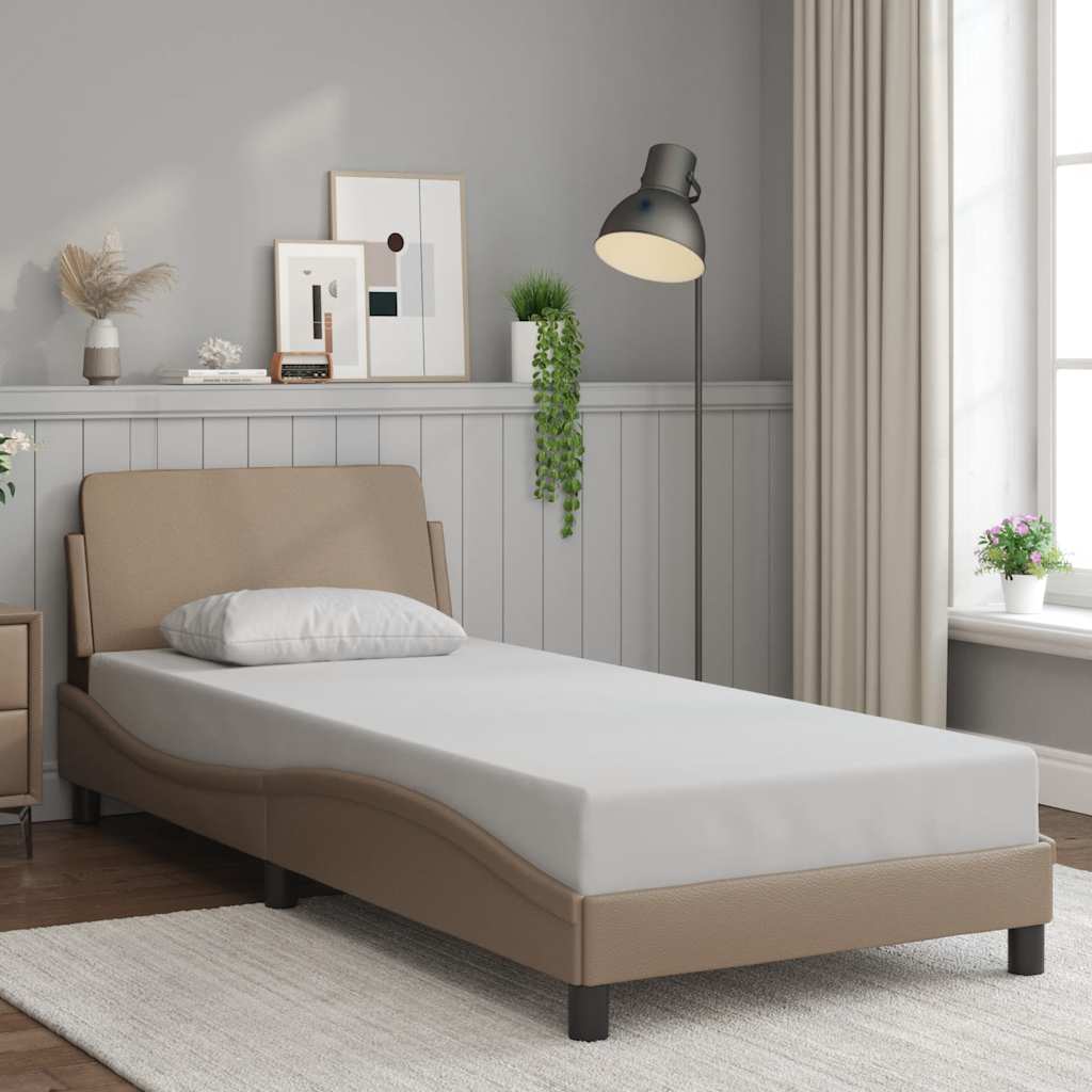 sengeramme Dover 90x200 cm kunstlæder cappuccinofarvet