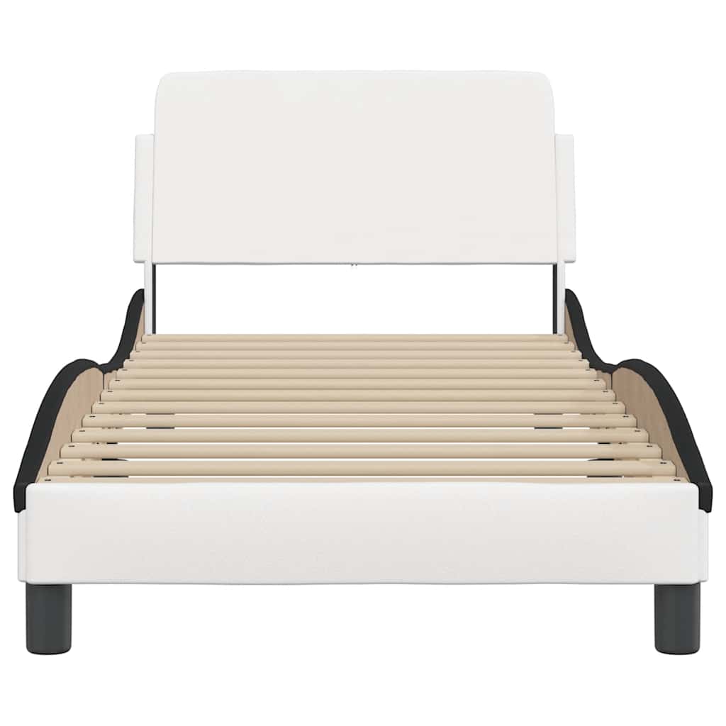 sengeramme Dover 90x200 cm kunstlæder hvid og sort