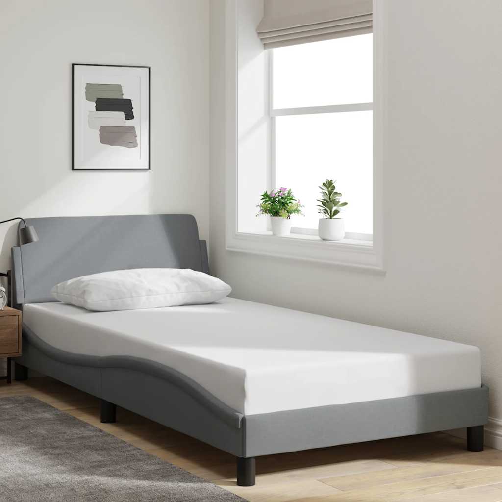 sengeramme Dover Lysegrå 100x200 cm Stof