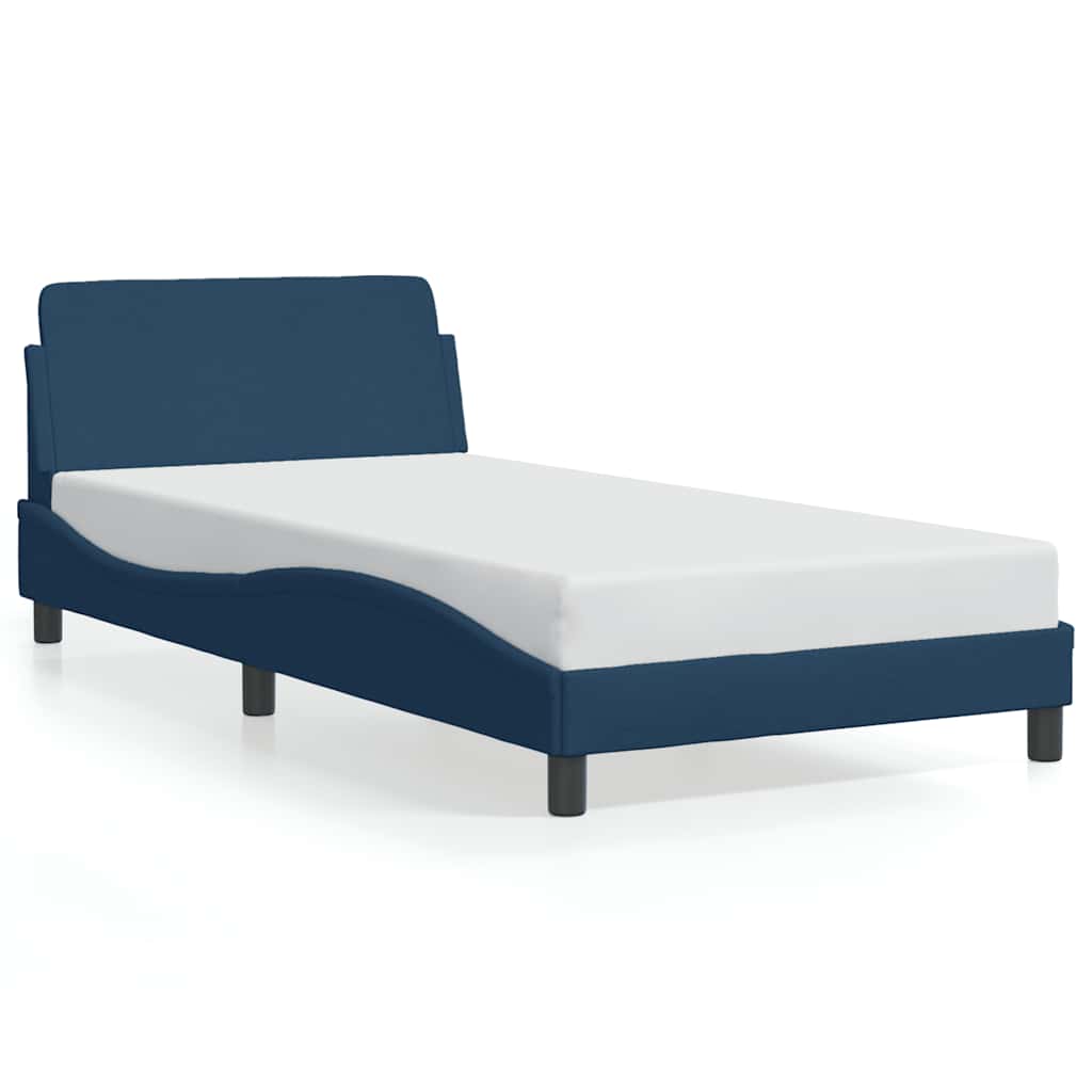 sengeramme med sengegavl Dover Blå 100x200 cm Stof