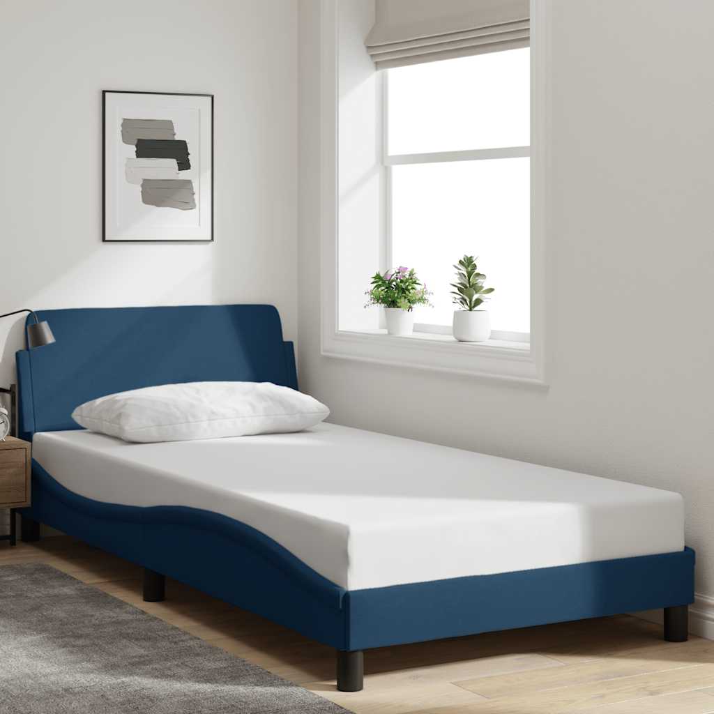 sengeramme med sengegavl Dover Blå 100x200 cm Stof