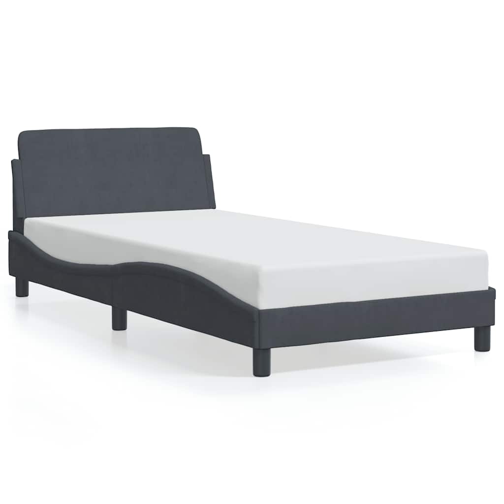 sengeramme Dover Mørkegrå 100x200 cm Fløjl