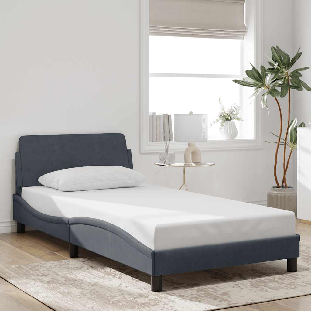 sengeramme Dover Mørkegrå 100x200 cm Fløjl