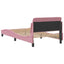 sengeramme med sengegavl Dover Pink 100x200 cm Fløjl