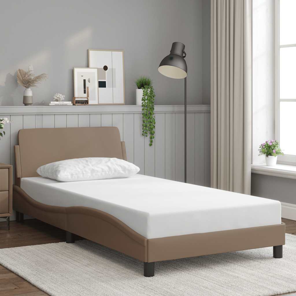 sengeramme Dover 100x200 cm kunstlæder cappuccinofarvet
