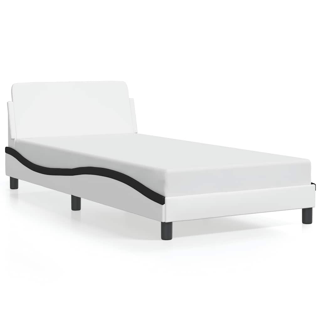 sengeramme Dover 100x200 cm kunstlæder sort og hvid