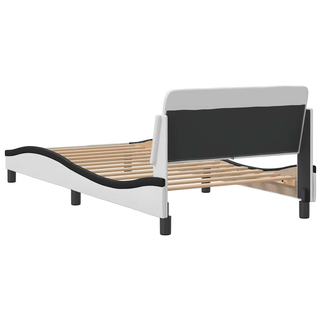 sengeramme Dover 100x200 cm kunstlæder sort og hvid