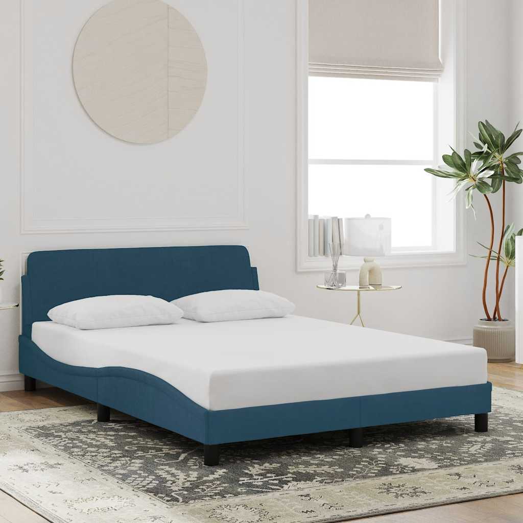 sengeramme med sengegavl Dover 120x200 cm velour blå